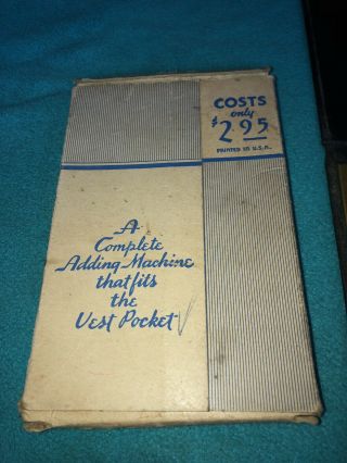Vintage 1920’s - 1930’s Ve - Po - Ad pocket adding machine from Reliable Typewriter 4