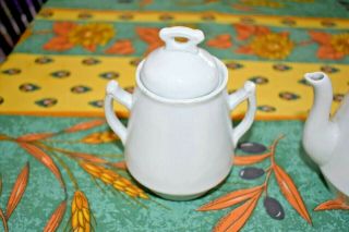 Antique Mellor Taylor & Co Stone China White Sugar Bowl,  Teapot Made in England 2