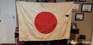 Vintage Wwii Japanese ● Big Rare Flag ●vet Bring Back Estate