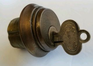 Antique Heavy Bronze RUSSWIN Copley Gothic Door Pull & Push Plate Set Lock Key 8