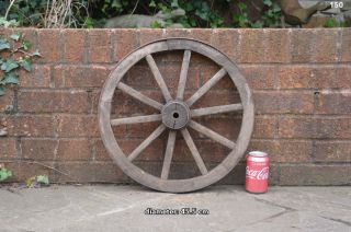 Vintage Old Wooden Cart Wagon Wheel / 45.  5 Cm - Delivery