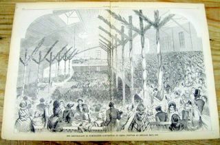 1860 Illustrated Newspaper Republican Convention Chicago Il Noms Abraham Lincoln