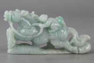 Chinese Exquisite Hand - Carved Horse And Monkey Carving Jadeite Jade Statue