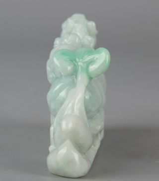 Chinese Exquisite Hand - carved Horse and monkey Carving jadeite jade statue 2