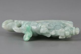 Chinese Exquisite Hand - carved Horse and monkey Carving jadeite jade statue 7