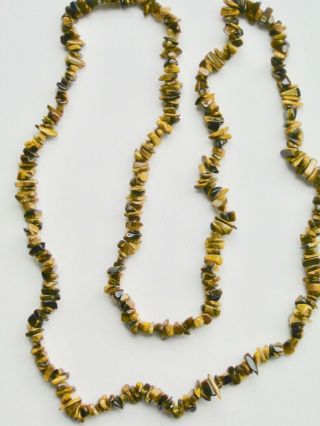 African Necklace Made Of Many Small Natural Stone Polished Beads,  From Nigeria