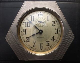 Rare 1930’s Art Deco Westclox La Salle Dura 61 - F Wind - Up Alarm Clock