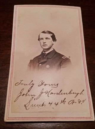 Cdv Lt.  John Hardenburg 44th York Wounded Twice Civil War Union