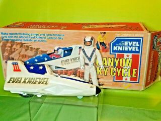 Evel Knievel Vintage Canyon Stunt Cycle 1970s Evil Toys Action Figure