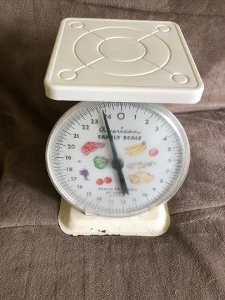 Vintage American Family Food Kitchen Scale 25 Pound lb Metal White 2