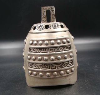 Collectible Handmade Carving Statue Copper Silver Bell Incense Burner