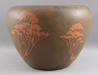 Rare Antique Early 20thC Minerva Weller American Art Pottery Jardiniere 2