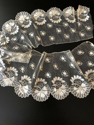 Antique Lace - Circa 18 - 19thc.  Fine Hand Made Silk Blond Lace