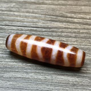 Tibet Dzi Bead Old Agate 6 Lines Gzi Lncluded Certificate Antique Pendant A2793