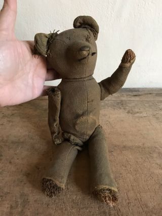 BEST Large Early Antique Straw Stuffed Teddy Bear Handmade WORN TATTERED AAFA 8