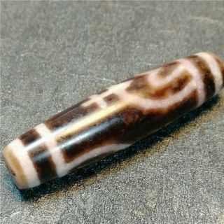 Tibet dzi bead old agate Aquarius gzi lncluded certificate amulet antique 3