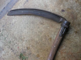 Vintage grim reaper hand scythe antique farm tool 4