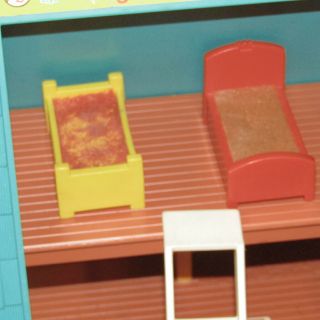 Vintage Fisher Price Little People A Frame BBQ Beds Table Car Mom Dad Boy Girl 5