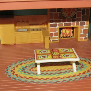Vintage Fisher Price Little People A Frame BBQ Beds Table Car Mom Dad Boy Girl 6