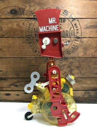 Vintage Ideal Mr Machine Wind - Up Toy Robot With Box & Instructions 1960