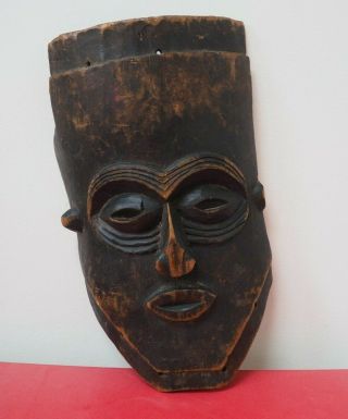 African Tribal Art Congo Carved Wooden Face Mask Fragment Possibly Luba Kuba Nr