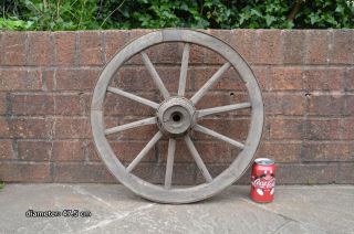 Vintage Old Wooden Cart Wagon Wheel / 47.  5 Cm Delivery