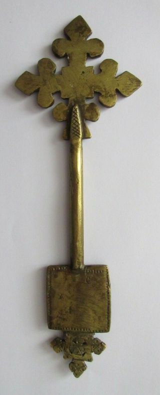 Two good antique Ethiopian / African brass and wood coptic Crosses 2