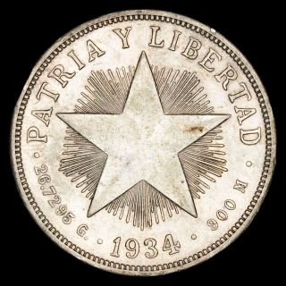 Lucernae Cuba 1 Peso Patria Y Libertad La Habana 1934
