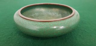 Vintage Handmade 20 Cm Japanese Copper Cloisonne Bowl Signed