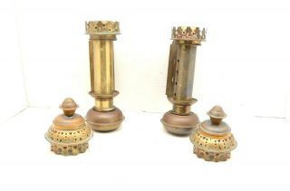 Vintage Brass Candle Sconce Pair Wall Mount Lamp Light Lantern Railroad Train