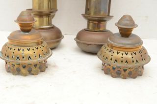 Vintage Brass Candle Sconce Pair Wall Mount Lamp Light Lantern RailRoad Train 3