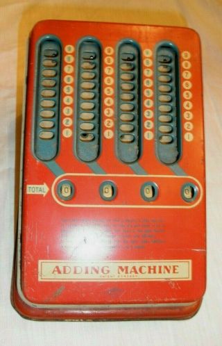 Old 1940s Mechanical Adding Machine Wolverine Vintage Pull Dial Hand Calculator