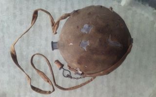 Antique Round Canteen W/ A Strap And Cork