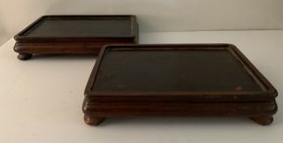 Chinese Wood Stan Bonsai Pot Base 8” Long X 5.  5” W Inner 7 1/4” L X 4 3/4” W 2