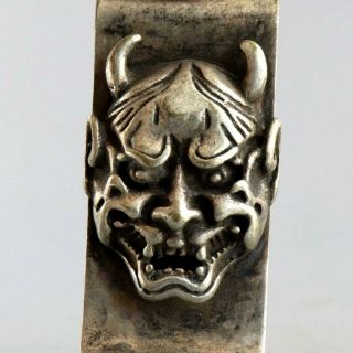 Collect Handwork China Old Tibet Silver Carved Demon Statue Exorcism Ornament