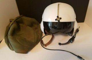 U.  S.  Military Gentex (xl) Flight Helmet W Visor & Bag W Name (8415 - 144 - 4985)