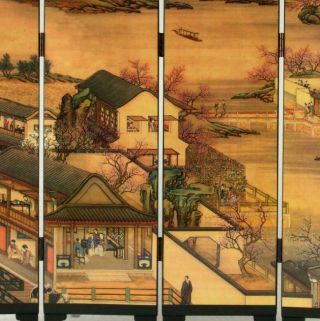 china lacquerware handwork painting ancient chinese market screen c01 3