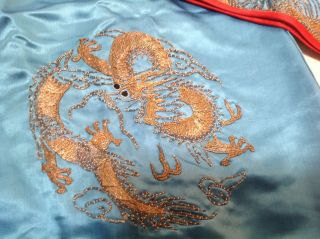 Antique Chinese Silk Hand Embroidered Jacket gold and silver dragons estate NR 4