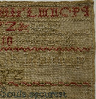 SMALL EARLY 19TH CENTURY VERSE & ALPHABET SAMPLER BY BESSY HOWITT AGED 8 - 1816 5