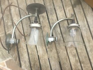 Veritas Wall Light Gas Lamp Scones With Pyrex Glass Shades 8” High
