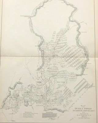 J Bien Qualla Indian Reserve 1890 Native American North Carolina Map 11th Census
