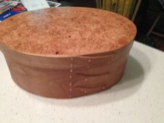 Cherry And Maple Burl Shaker Oval Box Size 5