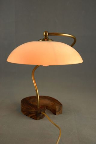 1970s Rosewood and Brass Spiral Table Lamp Vintage Rare Eames Panton 60s Era 5