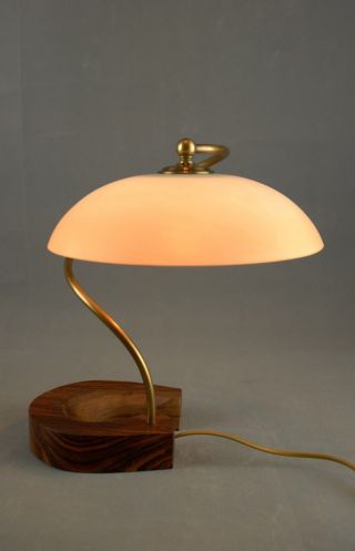 1970s Rosewood and Brass Spiral Table Lamp Vintage Rare Eames Panton 60s Era 6