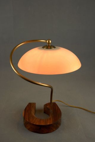 1970s Rosewood and Brass Spiral Table Lamp Vintage Rare Eames Panton 60s Era 7