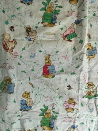 Charming Hard To Find Vintage 1960s Beatrix Potter Peter Rabbit Curtains
