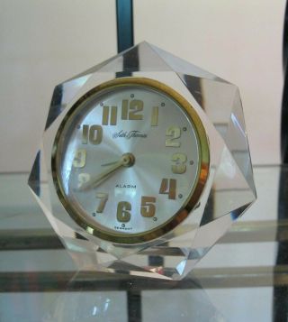 Vintage Mid Century Seth Thomas Germany Clear Lucite Alarm Clock