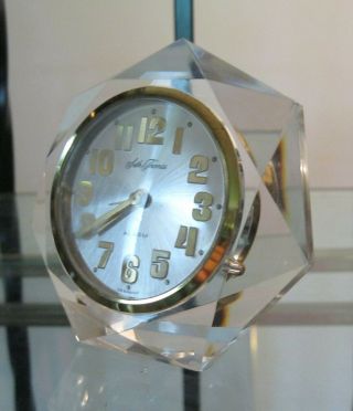 Vintage Mid Century SETH THOMAS GERMANY CLEAR LUCITE Alarm Clock 3