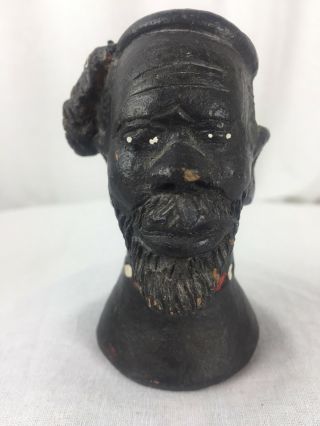 Aboriginal Art Pottery Mans Head Antique Old Vintage Carving Sculpture