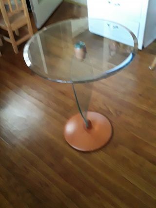 Danish Mid Century Round Glass Table